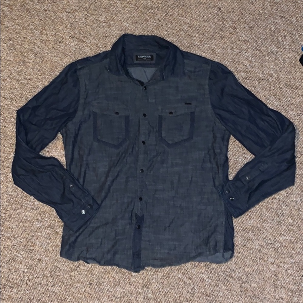 Express Snap Button Down Dress Shirt
